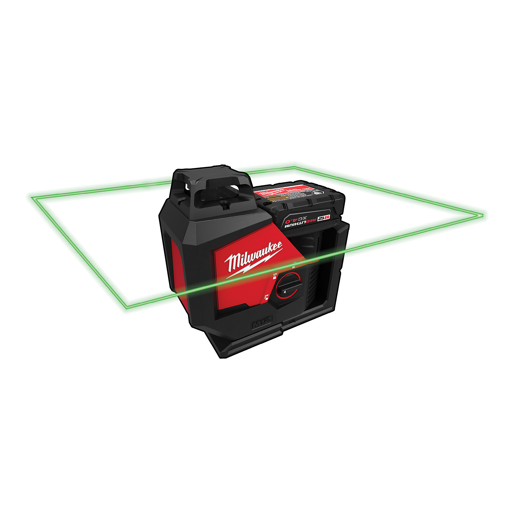 Milwaukee M12 Green 360° Single Plane Laser Kit, One Battery, Model# 3631-21